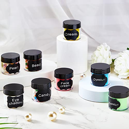 100 Set Plastic Jars Makeup Travel Makeup Container with Lids Small Storage Containers for Creams Toiletries Chalkboard Label Stickers Marker(1 oz,Black)