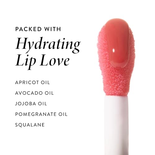 LAURA GELLER NEW YORK Fine Shine Glossy Lip Oil, Glass Half Full - Hydrating Squalane - Clear Lip Gloss