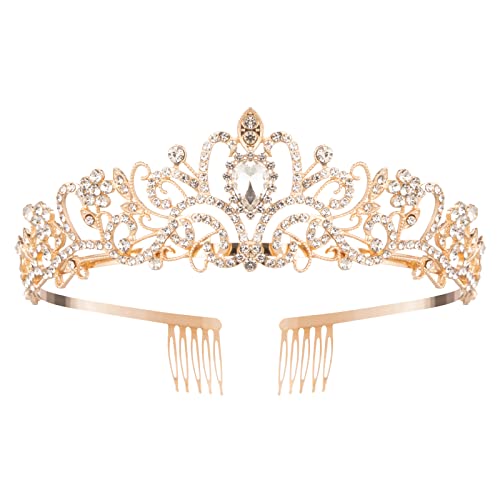 Crystal Tiara Crowns For Women Girls Princess Elegant Crown with Combs Women's Headbands Bridal Wedding Prom Birthday Party