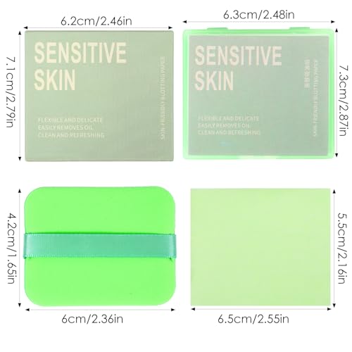 300 Sheets Oil Blotting Sheets for Face with Mirror and Puff | Face Oil Absorbing Sheet | Oil-Control Paper for Oily Skin | Summer Essentials for Women Absorb Excess Oil, Makeup Friendly