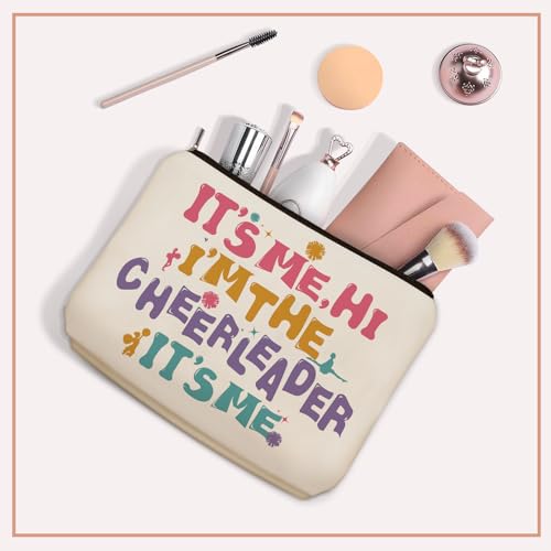 Cheerleading Gifts Makeup Bag: Perfect Cosmetic Bags IT's ME, HI I'M THE CHEERLEADER IT's ME Travel Dancer Girl For Daughters, Nieces, Girlfriends, Female Coworkers.Ideal Gift for Party