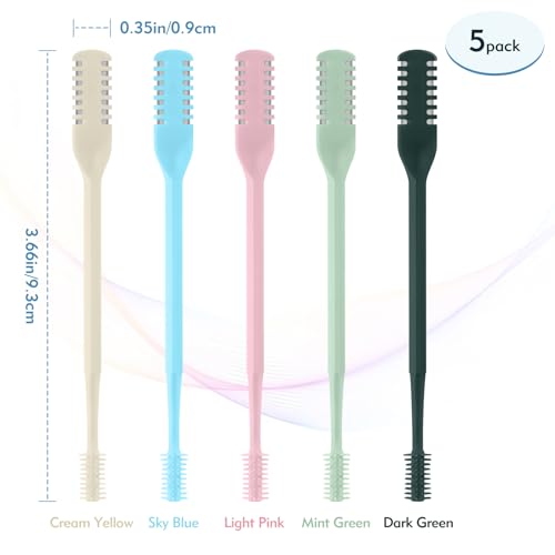 5Pcs 2-in-1 Nasal Hair Cutter, Double Sided Nose Hair Cutter, Portable 360¡Æ Rotating Manual Nose Hair Trimmer for Men and Women, Colorful