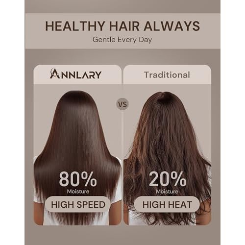 Plasma Ion Hair Dryer with Diffuser for Curly Hair, 110000 RPM Professional High Speed Blow Dryer with Plasma Ion, 1500W Foldable Travel Hairdryer with 6.5 Ft Cord Fast Drying for Women Men