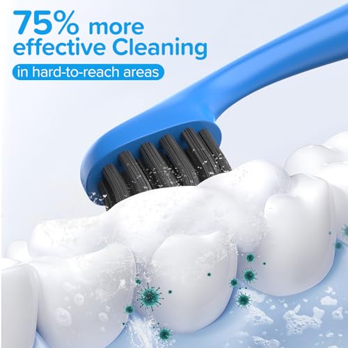 Replacement Toothbrush Heads Compatiable with Burst Kids Electric Toothbrush, Soft Charcoal Bristles for Gentle on Gum and Deep Cleaning, Blue, Pack of 5