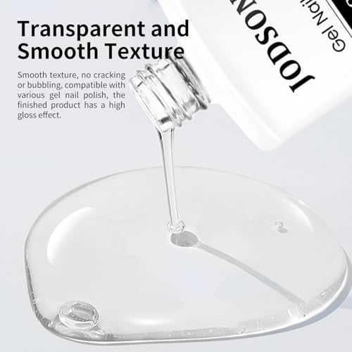 JODSONE 2 Bottles 18ml Top Coat Base Coat Gel Polish Set Compatible for Nail Salon Bright Surface, Girl Gift and At Home DIY Need U V Lamp Curing
