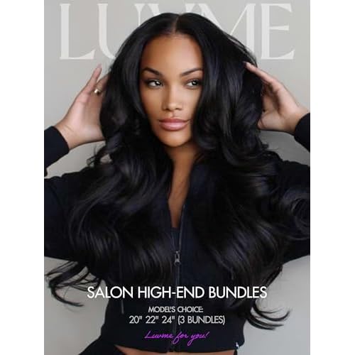 LUVME Human Hair Bundles 14 16 18 Inch Body Wave 12A 100% Unprocessed Brazilian Virgin Hair Weave 3 Bundles Deals Natural Black