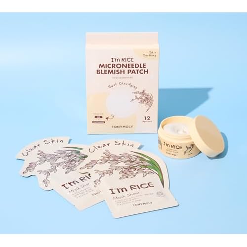 TONYMOLY I'm Rice Clarifying Skincare Set ? 3-Step Face Care for Clear, Hydrated Skin ? Includes Enzyme Powder Cleanser, Blemish Mask & Nourishing Sheet Masks ? Gentle Exfoliation & Oil Control