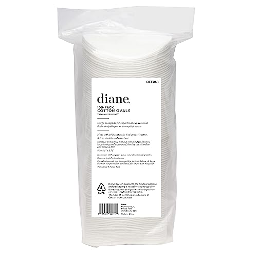 Diane Multi-Layer 3.5" x 2.75" Cotton Ovals, 100% Pure Cotton, Ideal for Makeup Removal, Nail Polish Touch-Ups, Skincare, and Everyday Household Use, 100 Count