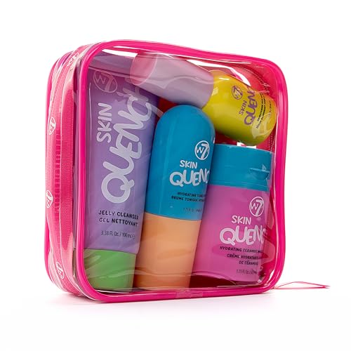 W7 Skin Quench Full Size Skincare Gift Set - Hydrating Skincare Bundle with Aloe Vera & Ceramides - Complete & Long-Lasting Moisturizing At-Home Routine