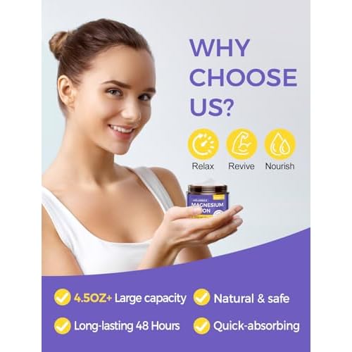 Natural Magnesium Lotion for Sleep & Pain Relief - Soothing Topical Magnesium Cream with Arnica, Shea Butter & Coconut Oil - Muscle Relaxation, Calming & Hydrating - Safe for Kids