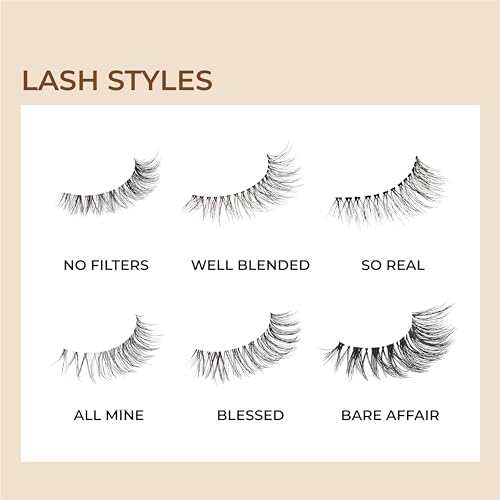 KISS My Lash But Better False Eyelashes Multipack, 'Bare Affair', 12mm, Superfine Band Technology, Easy to Apply, Reusable, Lightweight, Voluminous, Comfortable, Includes 4 Pairs Of Strip Lashes