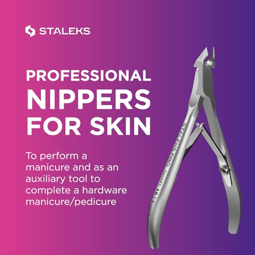 Staleks Pro SMART 10 Cuticle Nippers ? 4 mm Blades ? Satin Finish ? Stainless Steel ? Professional Skin Nippers for Classic Manicure & Hardware Use