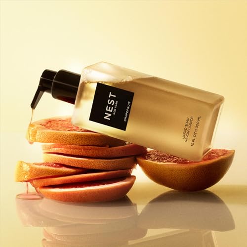 NEST New York Liquid Soap Set, Grapefruit - Includes Four 10 fl oz Bottles - Cleanses & Nourishes Skin - Approx. 300 Pumps Per Bottle - Gluten Free & Cruelty Free