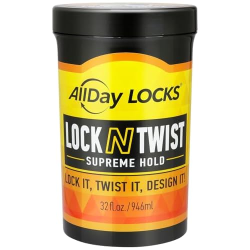 AllDay Locks Lock N Twist (Jar) | Supreme Hold, No Frizz or Flaking | Hydrating, Nourishing Locking Gel | Grape & Avocado-Infused | Lock & Twist Braids, Locks, Twists, Cornrows | 32 oz
