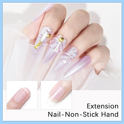 Solid Gel Builder for Nails 50g Large Capacity Clear Non-Stick 3D Carving Gel for Nail art Hand Nail Extension Art Hard Gels for Nails Salon UV Home DIY