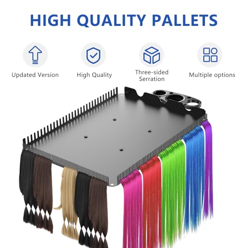 ZHOOGE Hairstylist Rolling Cart, Salon Trolley With Storage Platform and Hair Separator Stand, Coloring Tray With Dye Bowls and Tools, Black