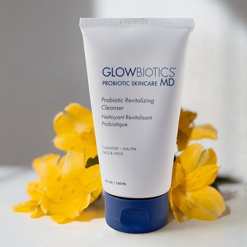 Glowbiotics Probiotic Revitalizing Cleanser 5 oz ? Gentle Hydrating Face Wash with Probiotics, Peptides & Aloe Vera | Daily Cleanser for Sensitive, Dry & Aging Skin