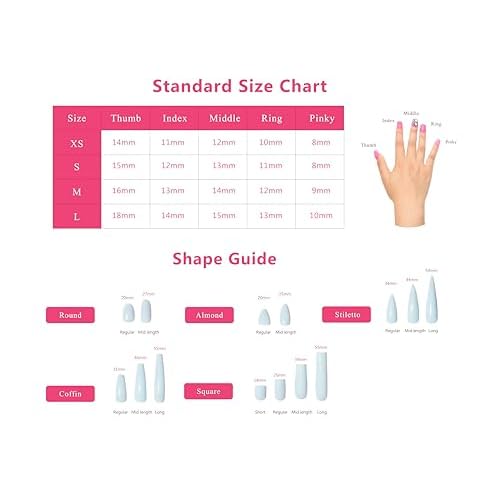 LOVFUL Stunning Bling Nails,Crystal Detailed Diamonds Press On Nails | Custom Shape | Glitter Rhinestone Nails | Gradient Pink Fake Nails| Square Long 2.2 in | H126 (L)