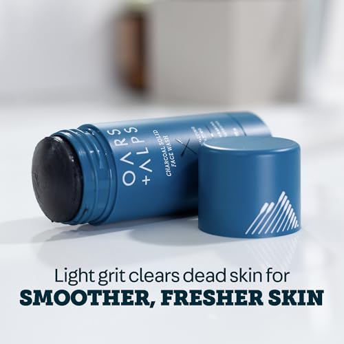 Oars + Alps Face Wash with Activated Charcoal, Exfoliating Facial Cleanser, Cleansing, Refreshing, TSA Friendly, 1.4 Oz, 2PK