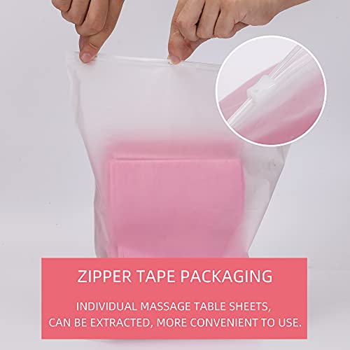 20PCS Massage Table Sheets Disposable Non Woven SPA Bed Cover Breathable Polypropylene Fabric 31" x 70" Thin, Not Waterproof £¨Pink£©