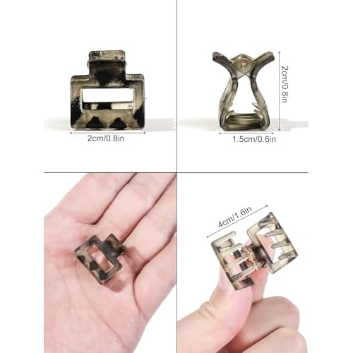 24 Small Hair Clips for Women Girls - Non-Slip Grip&Tangle-Free,Durable Plastic Mini Claw Clips (Tortoise & Black) for Thin/Medium Hair
