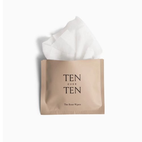 tenoverten - The Rose Wipes Acetone-Free Nail Polish Remover Cloths | Clean, Natural, Non-Toxic Nail Care (3 Boxes, 18 Wipes)