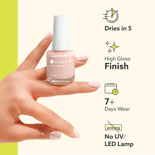 Dazzle Dry Nail Lacquer (Step 3) - Mind Your Mani - A pale, barely there nude with pink undertones. Sheer cream. (0.5 fl oz)