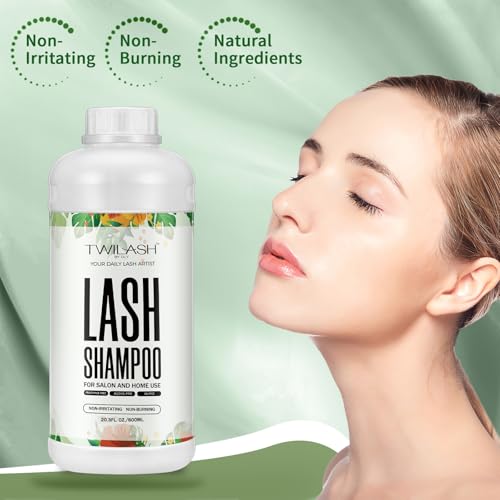 Lash Shampoo Bulk, Eyelash Cleanser for Extensions 600ml - Eyelid Foaming Cleanser for Professional Salon and Home Use