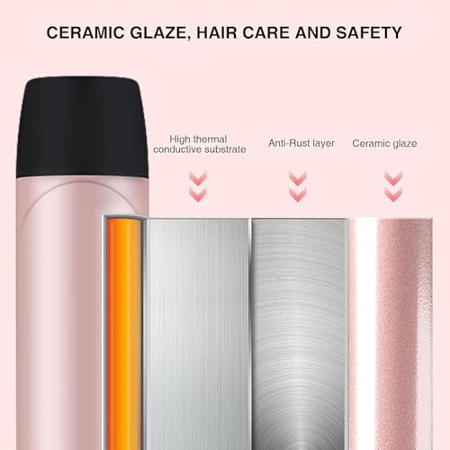 MEGAWISE Pro 1.25 Inch Ceramic Barrel Hair Curling Iron with 60s PTC Fast Heating, Anti-Scald Grip & Tip, Auto Shut Off, 360¡Æ Swivel Cord, 2 Clips & Heat-Resistant Glove Included