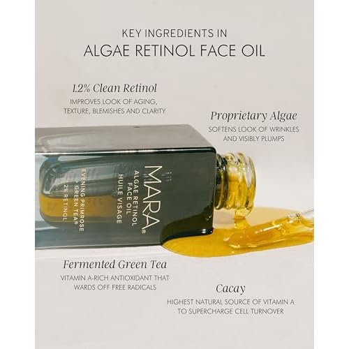 MARA - 1.2% Clean Retinol Face Oil for Anti-Aging + Wrinkles with Algae + Green Tea | Vitamin-Rich Serum to Plump Skin Overnight, For All Skin Types (1 fl oz | 30 ml)