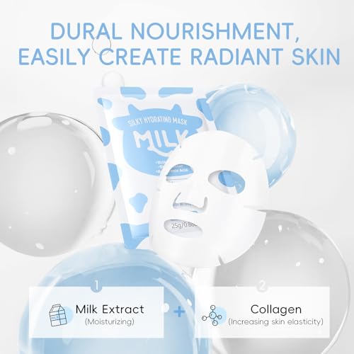 Milk Skincare Sets for Teen Girls,10IN1 Skin Care for Teens 10-12,Milk Skin Care Routine Kit for Women,Girls 10-12,Teen Skin Care Kit,Mother Day Gifts,Moisturizing & Gentle (One Size, Milk StyleB)