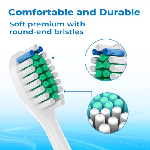 Replacement Toothbrush Heads for Philips Sonicare, Electric Toothbrush Head C1 Compatible with 1100/4100/5100/5300/6100/7500/9300 and More Click-on Handles, 4 Pack