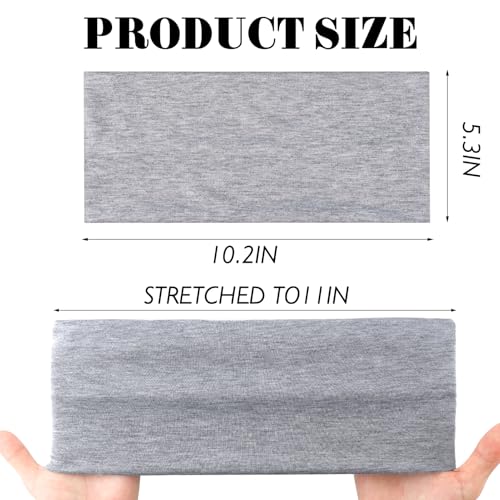 Zkptops 6Pcs Headbands for Women Non Slip Extra Wide Sport Headbands Soft Wide Hair Bands for Girls Elastic Fabric Sweat Hair Warp Workout Yoga Running Daily Hairs Accessories(Black White Gray Beige)