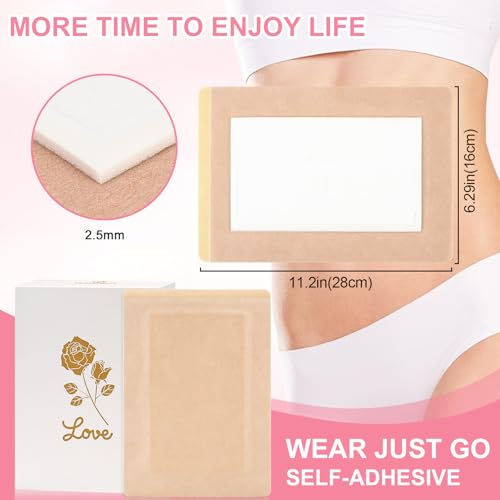 20Pcs Castor Oil Pack Wrap,Extra Large 11.02 * 6.29in for Pure Castor Oil, No Washing Self Adhesive with High Absorbent Organic Cotton Flannel, Anti Massage Oil Leak, for Women Men