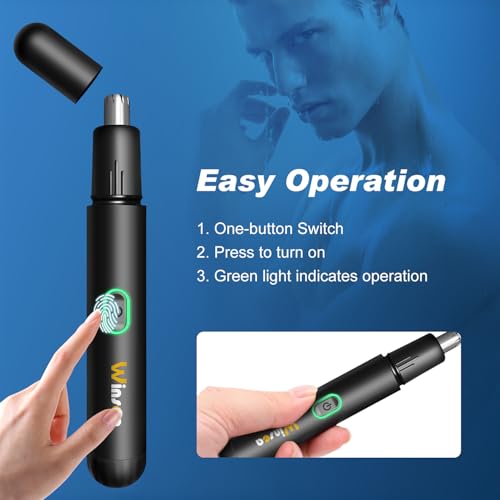 Precision Nose Hair Trimmer ? 360¡Æ Safe & Efficient Electric Trimming, USB Rechargeable, Waterproof, for Nose, Ear, Eyebrows, and Beard Grooming