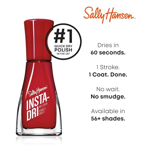 Sally Hansen Insta-Dri, Cinna-Snap, Quick Dry, Long Lasting, Opaque, Shiny Red Nail Polish