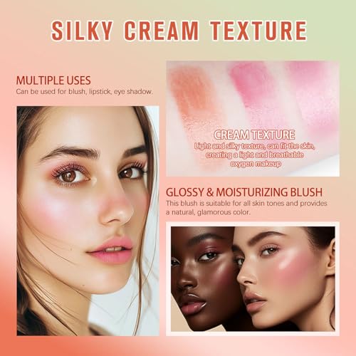 PH Color Changing Blush Stick, Multi-Use Makeup Blush Stick Cream Blush Stick, Tinted Solid Moisturizer Stick for Cheek & Eyes & Lips (#1 PH Shy Pink)