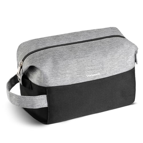 Vorspack Lightweight Travel Toiletry Bag - Water Resistant Travel Bag for Toiletries, Cosmetics, Accessories, Gifts for Men - Black
