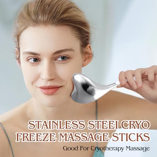 Cryo Sticks for Face - Gua Sha and Massage 2-in-1, Ice Globes-Facial Skin Care Tools for Women, Cold Globes for Facials, Cooling Face Globes