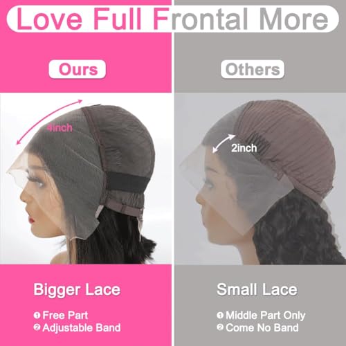 Lace Front Bob Wigs Human Hair, 12 Inch 13x4 HD Lace Glueless Bob Wig Human Hair Short Straight Frontal Bob Wigs for Black Women Human Hair Pre Plucked with Baby Hair Side Part 180% Density