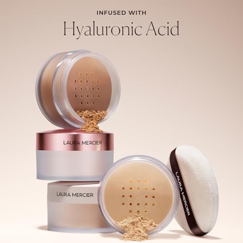 Laura Mercier Translucent Loose Talc-Free Setting Powder Ultra-Blur: Hyaluronic Acid Infused, Natural & Blurring Finish, Long Lasting, 4 Shades, Holiday Gift Set