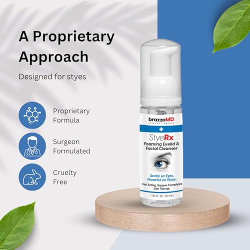 brazzoMD Stye Relief Foaming Cleanser - Soothing and Moisturizing - Help Reduce and Prevent Chalazion - 1.69 fl oz (50mL)