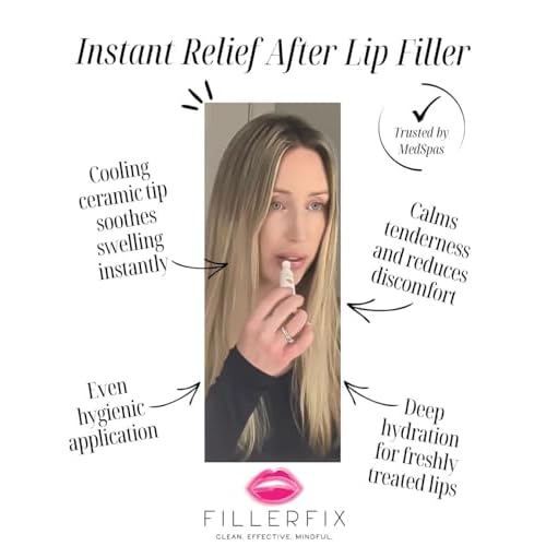 Organic Lip Filler Aftercare Serum with Cooling Ceramic Tip ? Arnica & Calendula for Relief After Lip Filler