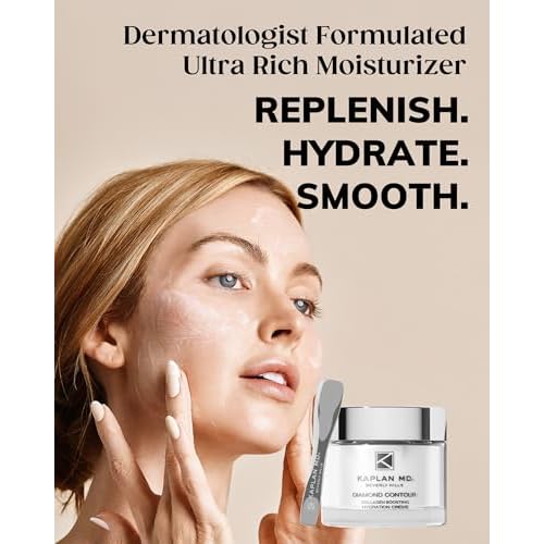 KAPLANMD Diamond Contour Collagen Boosting Hydration Creme ? 6 in 1 Anti-Aging Moisturizer with Peptides, Hyaluronic Acid & Crushed Diamonds ? Face Treatment Cream for Women ? 1.7 oz