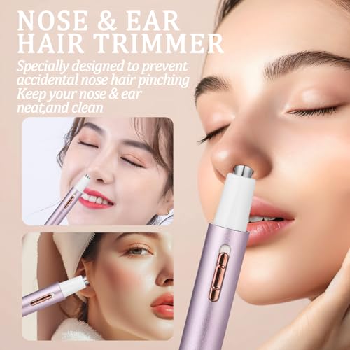 2025 Rechargeable Nose and Ear Hair Trimmer for Women Men ? Painless Facial and Eyebrow Hair Remover, Dual-Edge Blades, IPX7 Waterproof, Compact and Portable Electric Clipper
