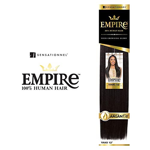 Sensationnel (Pack of 2) Deal ! Human Hair Weave Empire Yaki Weaving (14", 1B Off Black)