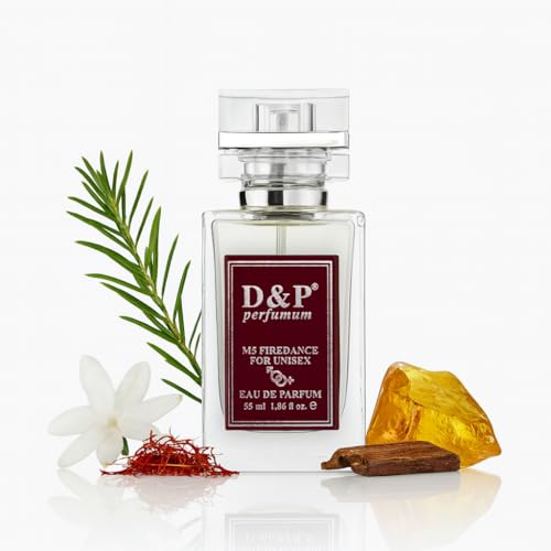 D&P Perfumum M5 Firedance - 1.86 Oz (Spray 55ml) - Inspired by B.accarat Rouge 540 - Unisex Eau de Parfum- Jasmine, Saffron, Amber, Cedarwood Scents - Vegan -Long Lasting Floral Scent-Daytime Wear