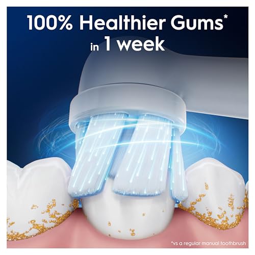 Oral-B iO Gentle Care Electric Toothbrush Head, Twisted & Angled Bristles for Deeper Plaque Removal, Pack of 4, Suitable for Mailbox, White
