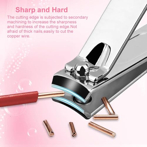 Yougai Manicure Set Professional Nail Clippers Set, 18Pcs Manicure Kit Stainless Steel Nail Kit for Women, Pedicure Set Nail Grooming Kit with Travel Case