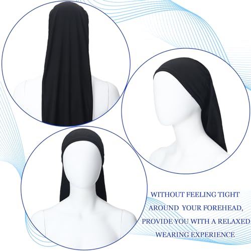 2 Pcs Jumbo Dreadlock Cap Hair Dreads Head Wrap Loc Wraps for Dreads Hair Accessories for Men Women Sleeping(Black,Black,37 Inches)